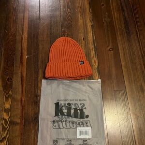 Kin orange Knit Beanie with satin lining